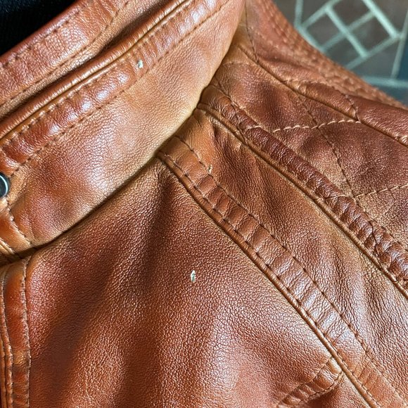 Bernado collectionTan or brown faux leather jacket - Picture 2 of 7